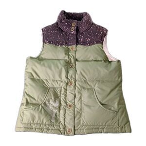 ​Old Navy Frost Free Puffer Vest Women's Medium Olive Green Down Filled Bird Pat